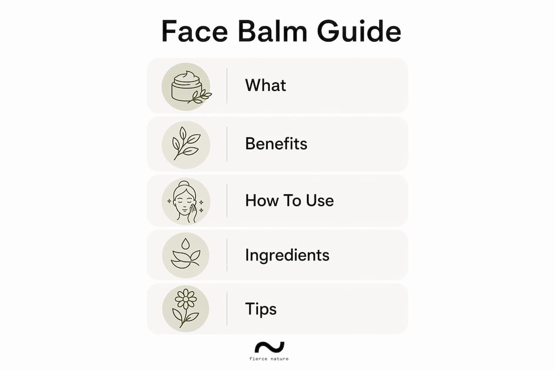 Infographic showing face balm guide with key steps