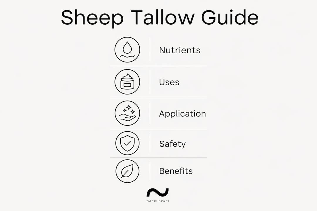 Infographic showing sheep tallow skincare guide steps