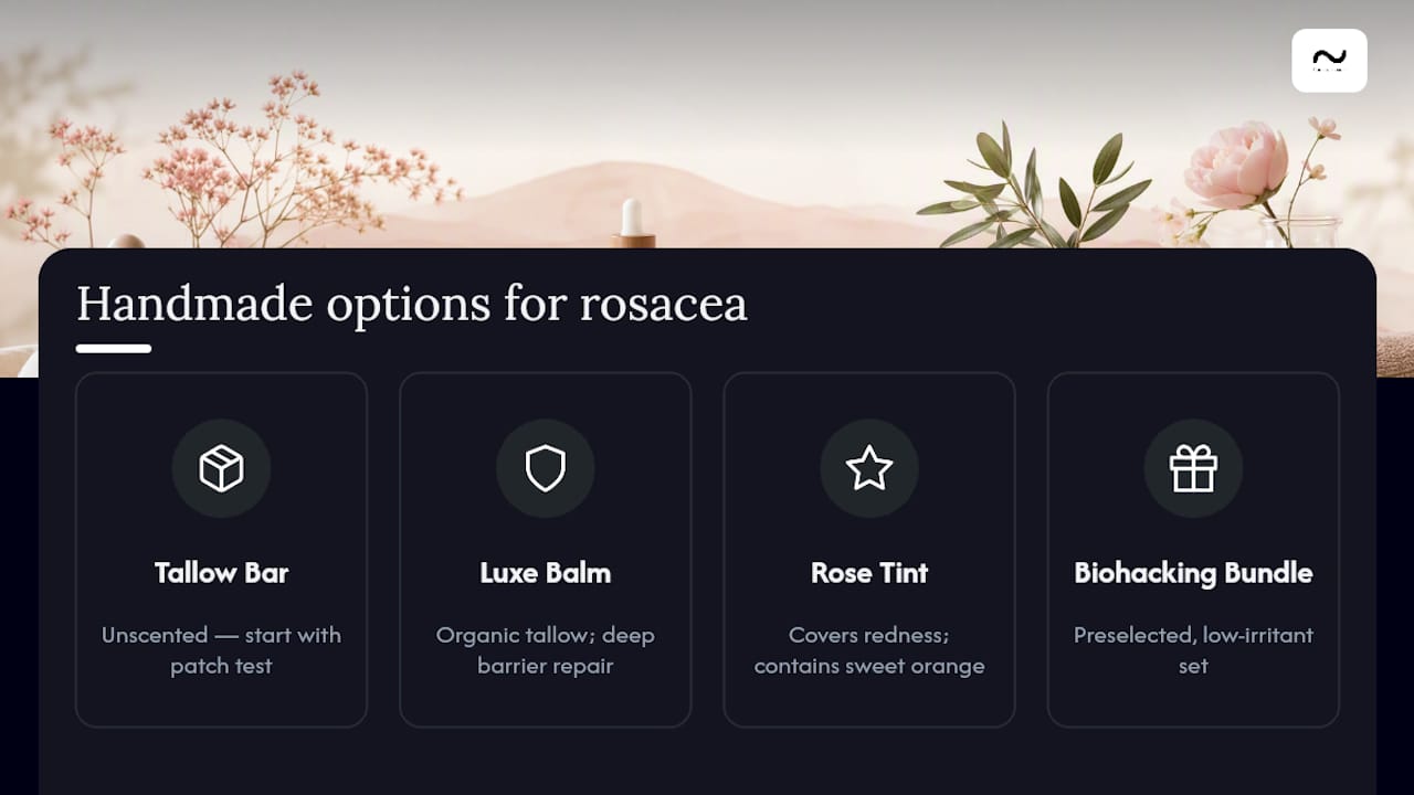 Gentle, handmade options worth trying for rosacea-prone skin — overview diagram