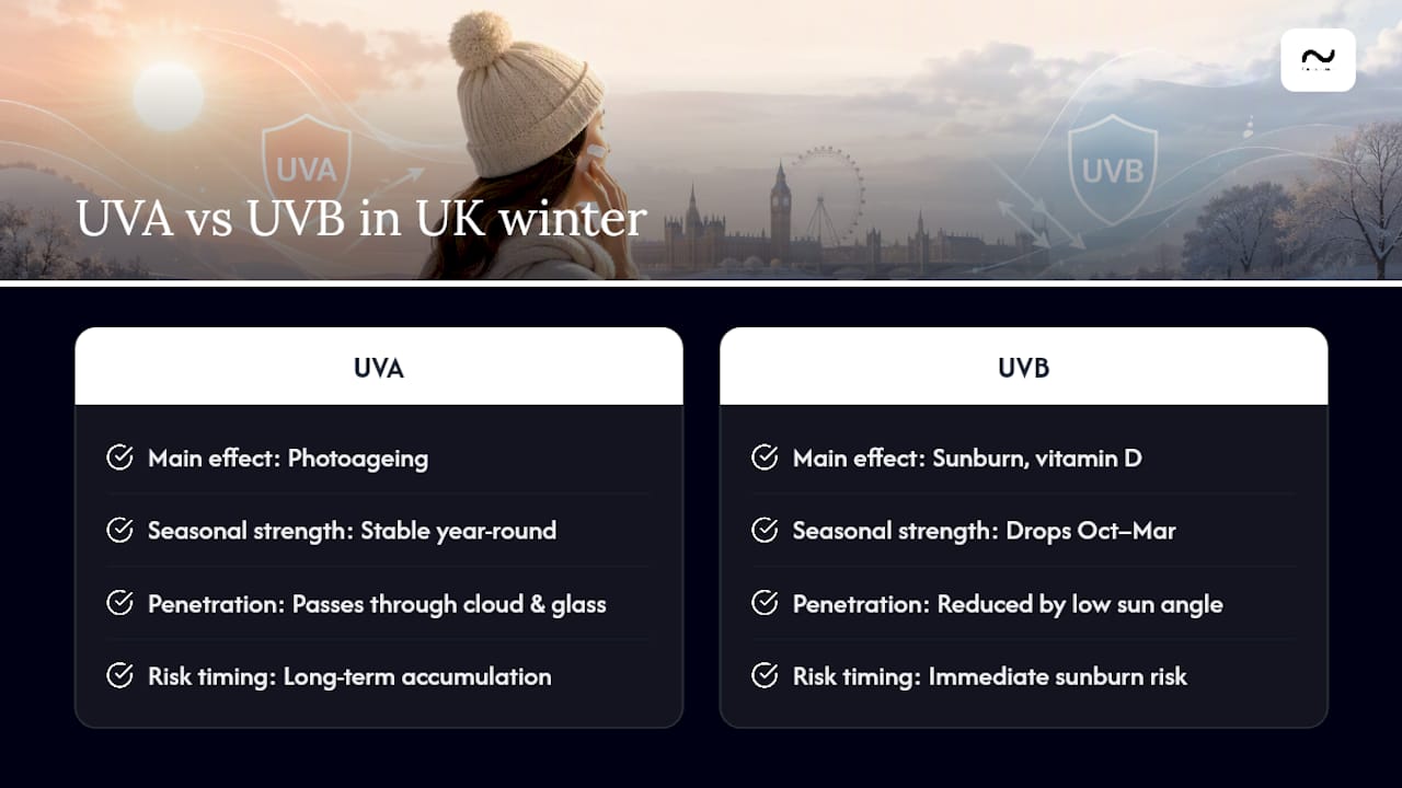 Differences between UVA and UVB radiation