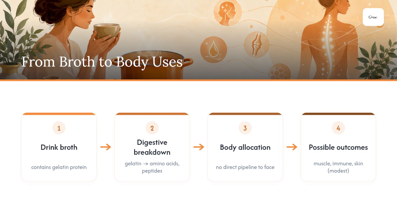 Digestive pathway from broth to amino acids