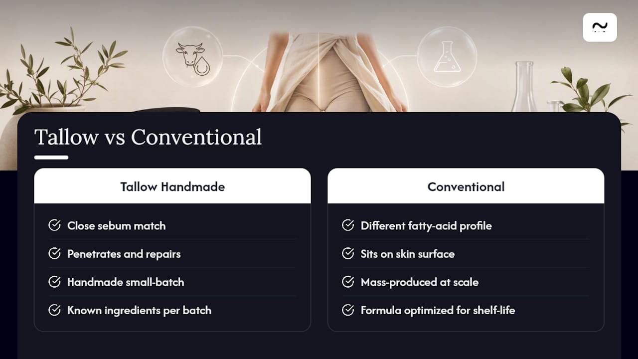 Why does tallow-based, handmade formulation matter for sensitive skin? — overview diagram