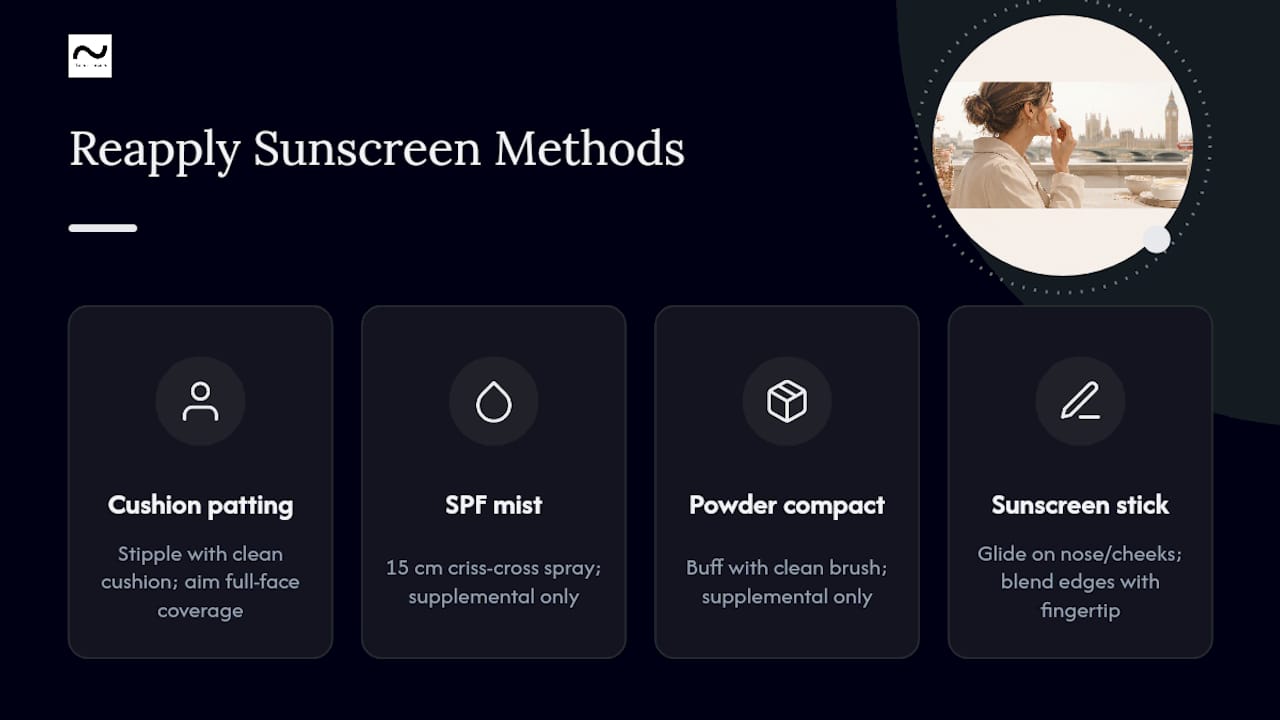Four sunscreen reapplication methods compared