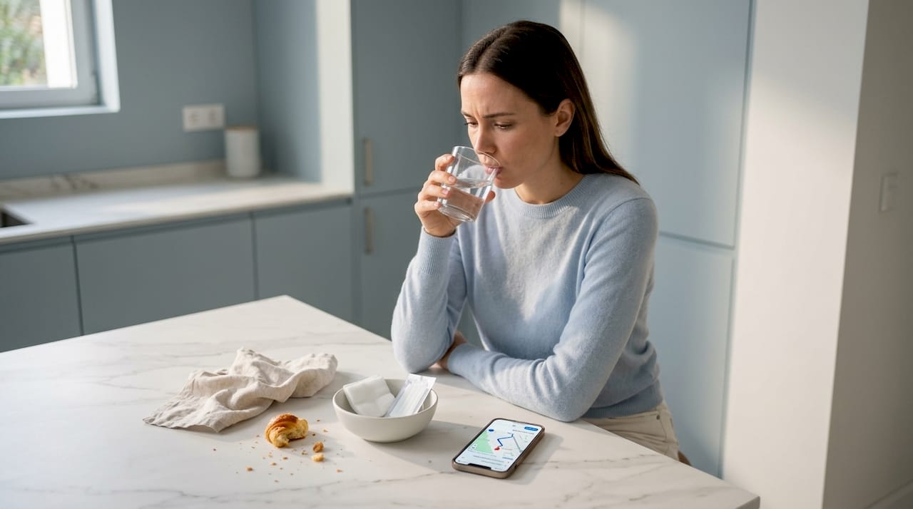 Woman rinsing mouth for broken tooth care