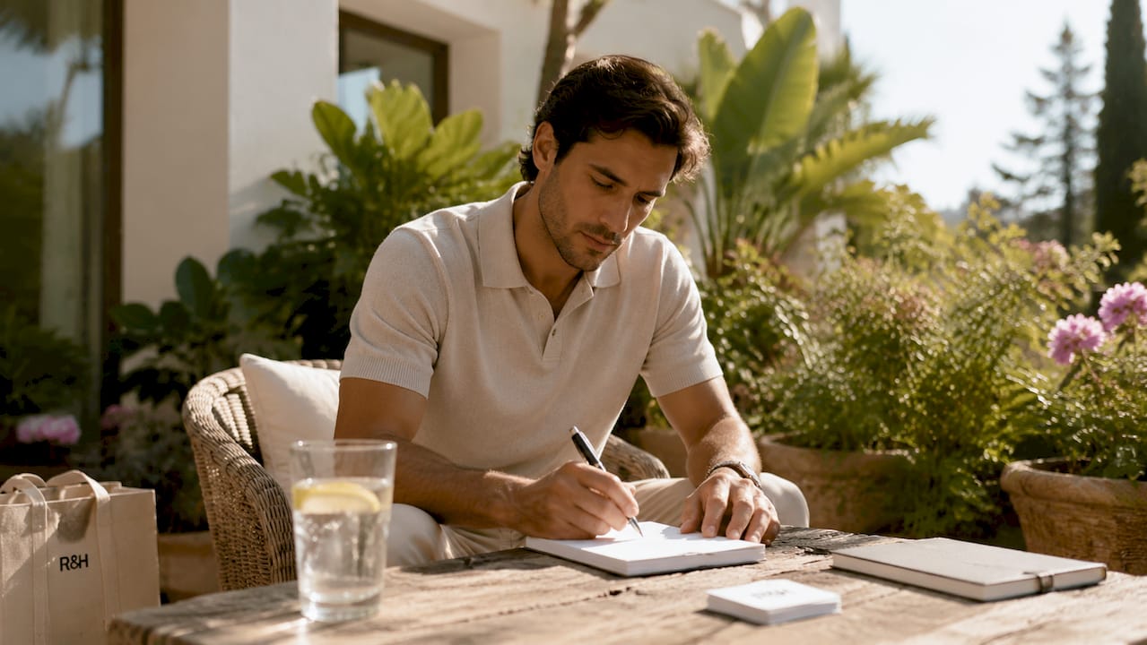 Patient preparing notes for dental visit