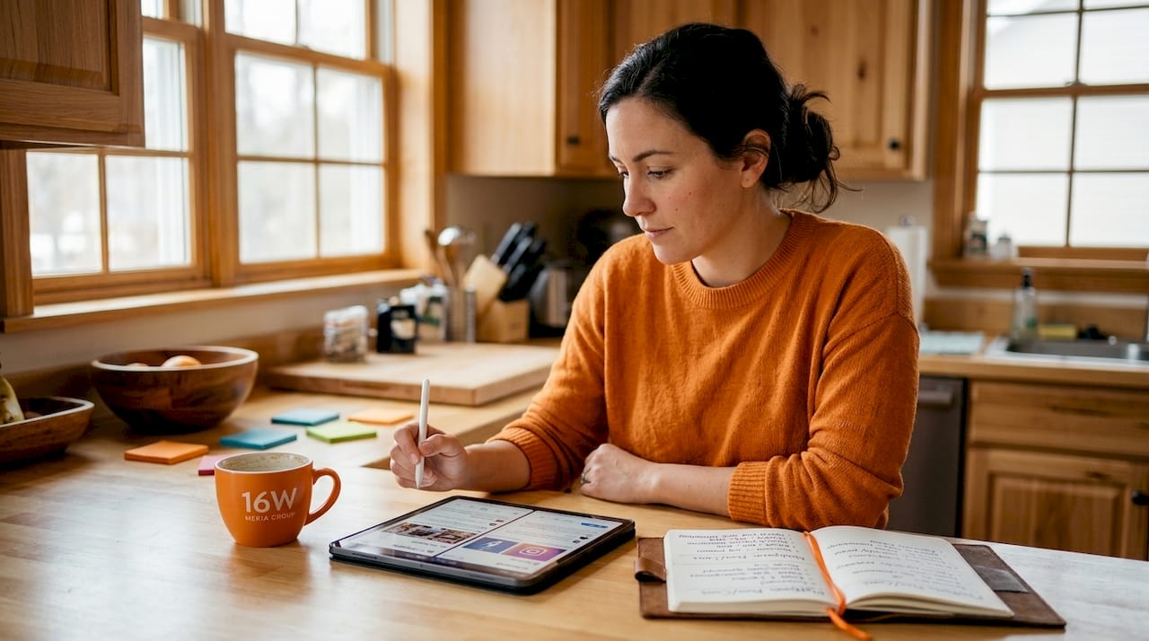 Owner comparing social platforms for business