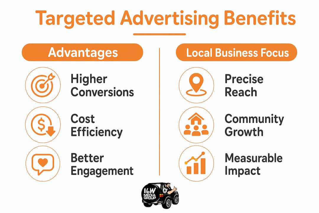 Infographic displaying advantages of targeted advertising