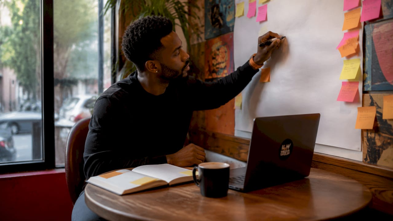 Entrepreneur setting marketing campaign goal