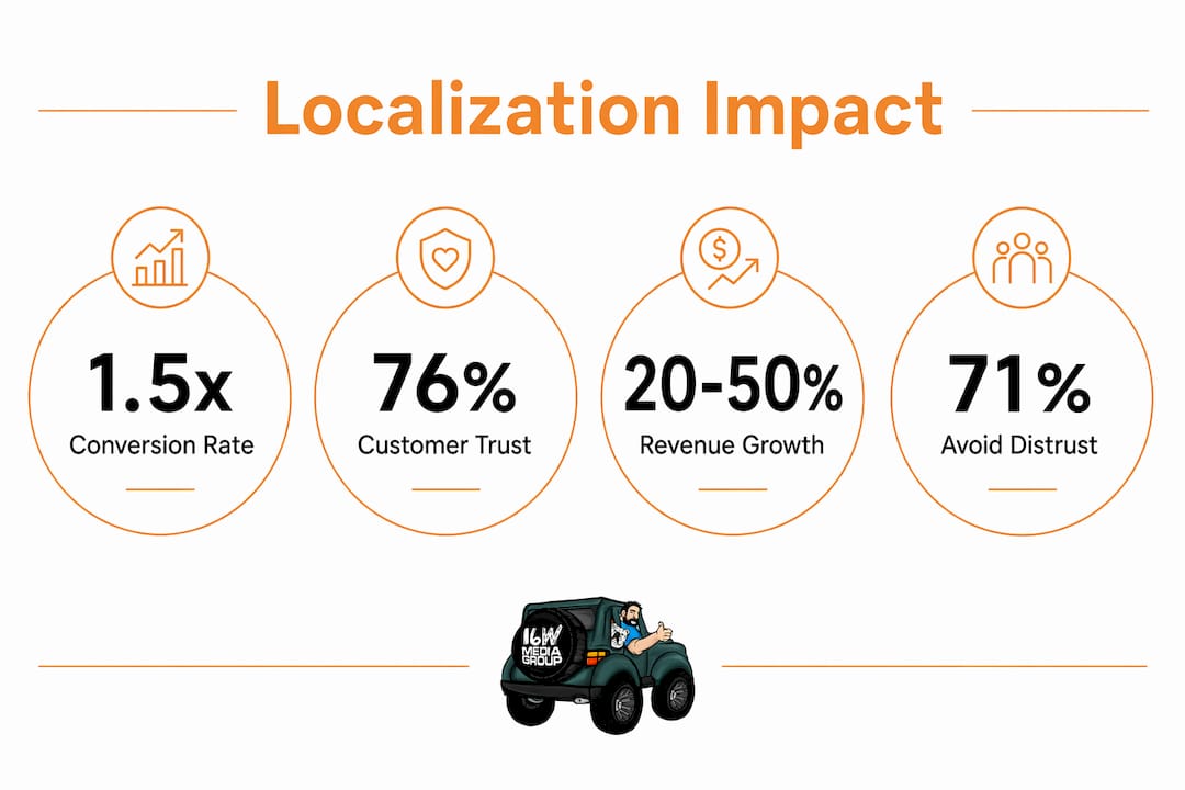 Infographic showing benefits of localized media marketing