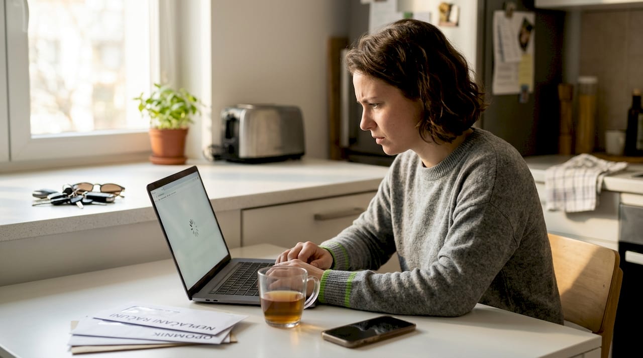 A user has already lost patience due to slow website loading.