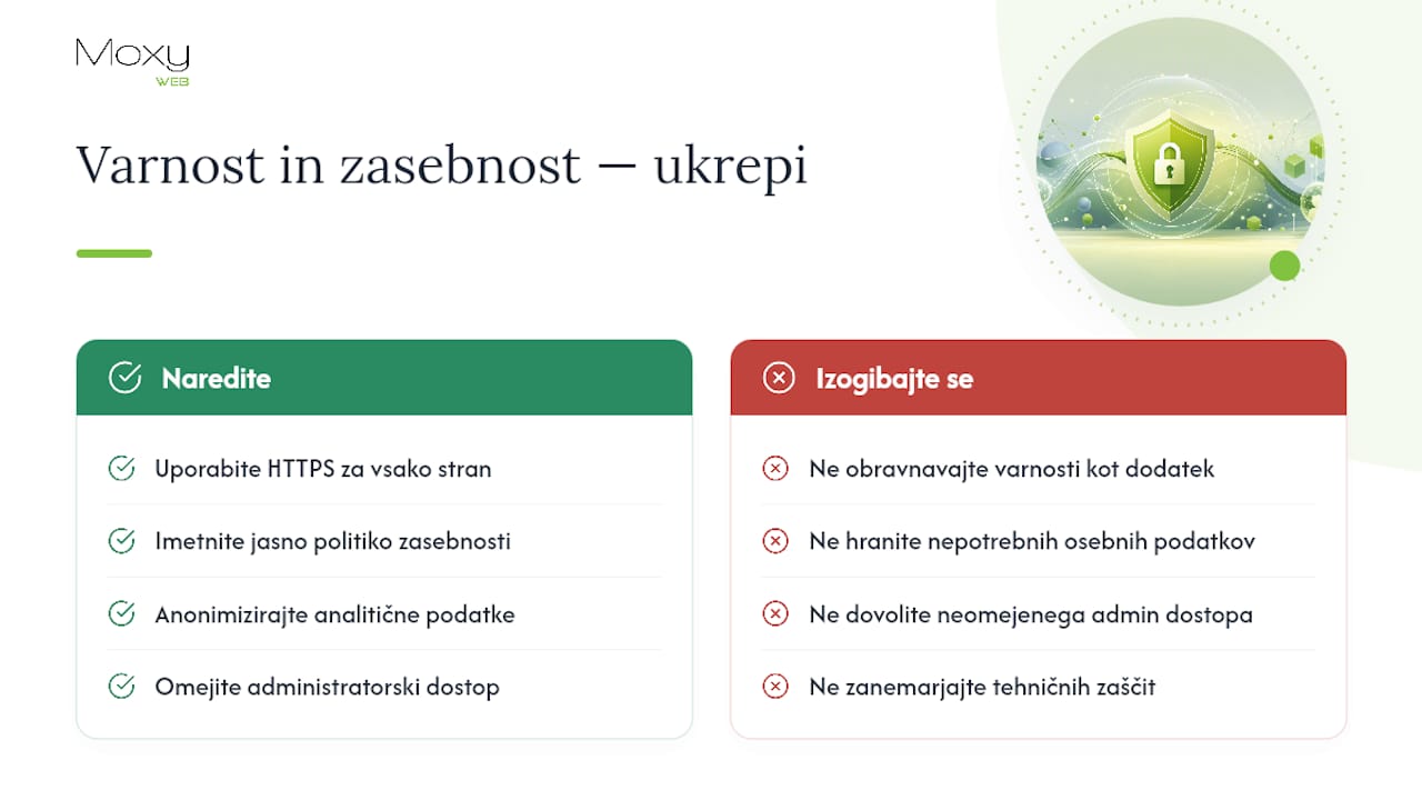 Varnost in zasebnost podatkov niso ločen projekt — overview diagram