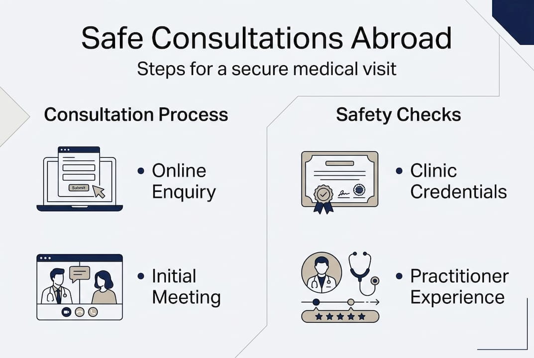 Infographic outlining safe consultation steps