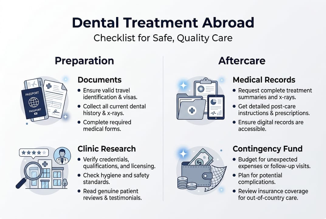 Dental travel checklist infographic for patients