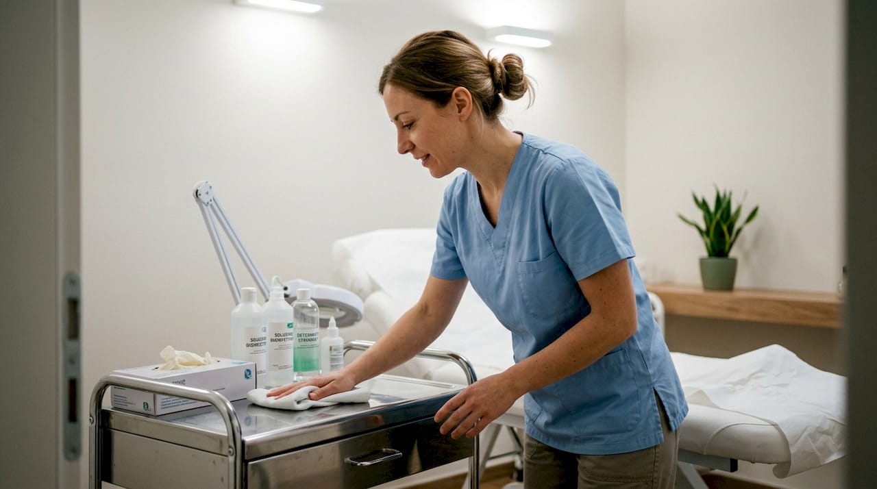 Il nostro staff si occupa con cura della pulizia e della sterilizzazione di tutti gli strumenti utilizzati in clinica estetica.