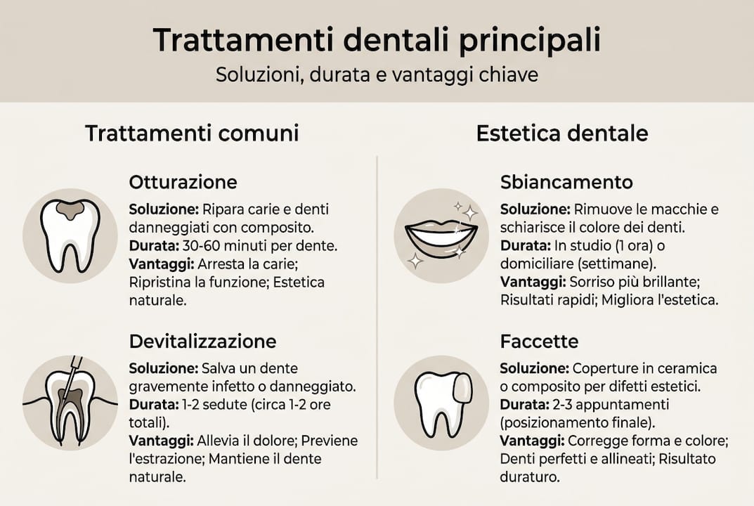Panoramica sui principali trattamenti odontoiatrici e sulle soluzioni estetiche per il sorriso