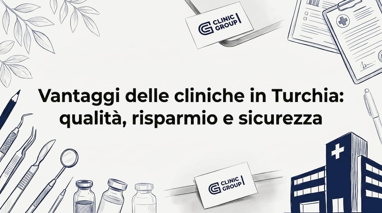 Illustrazione di una cornice clinica in stile turco, senza la presenza di figure umane