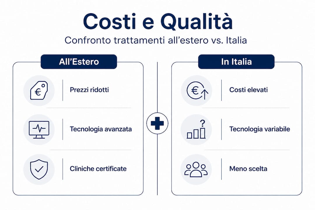 Infografica: differenze tra costi e qualità delle cure in Italia e all'estero