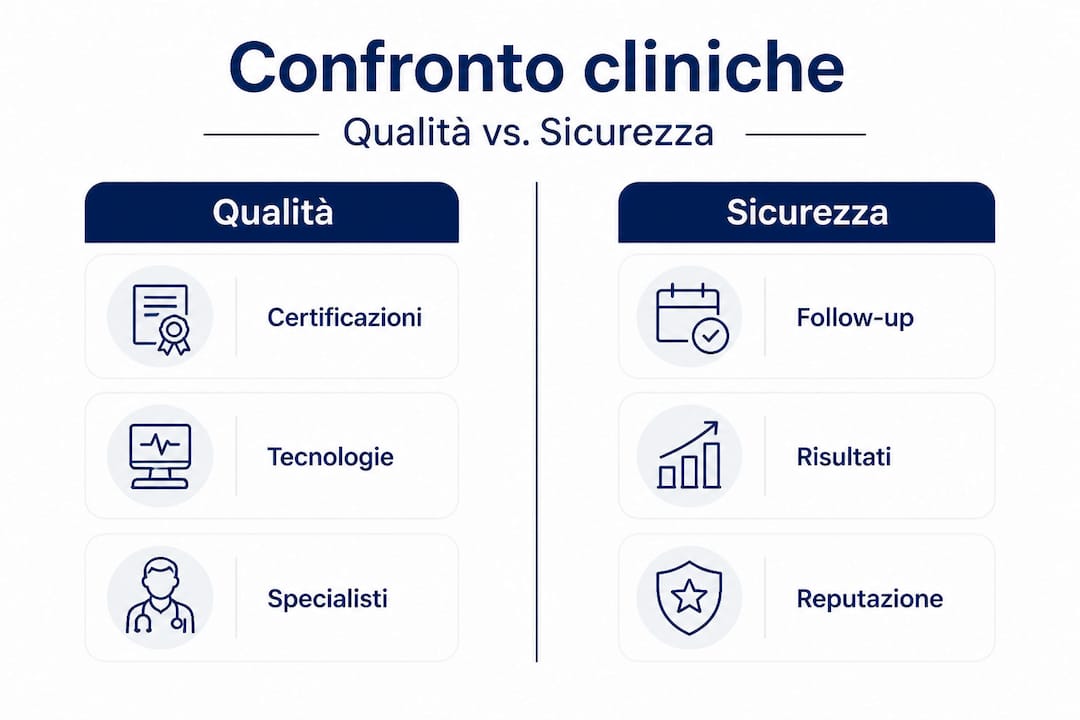 Infografica: confronto tra standard di qualità e livelli di sicurezza nelle strutture sanitarie