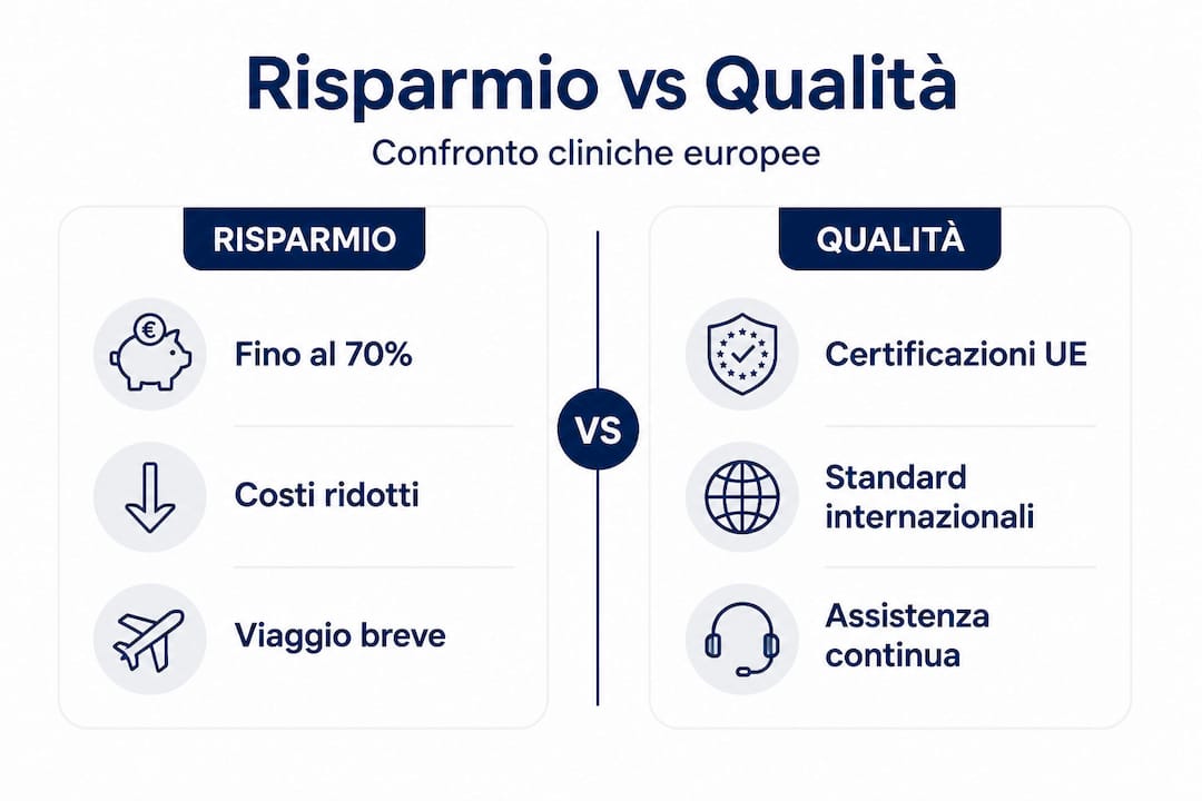 Infografica a confronto: risparmio e qualità nelle strutture sanitarie