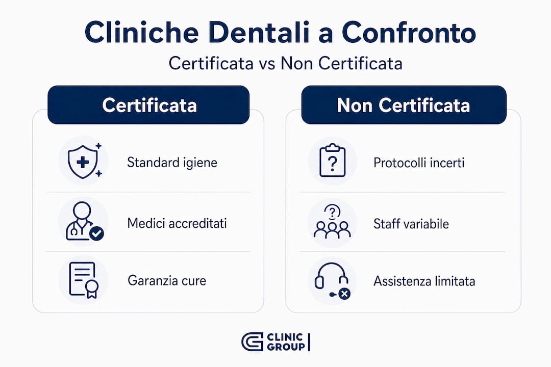 Infografica: differenze tra clinica certificata e non certificata