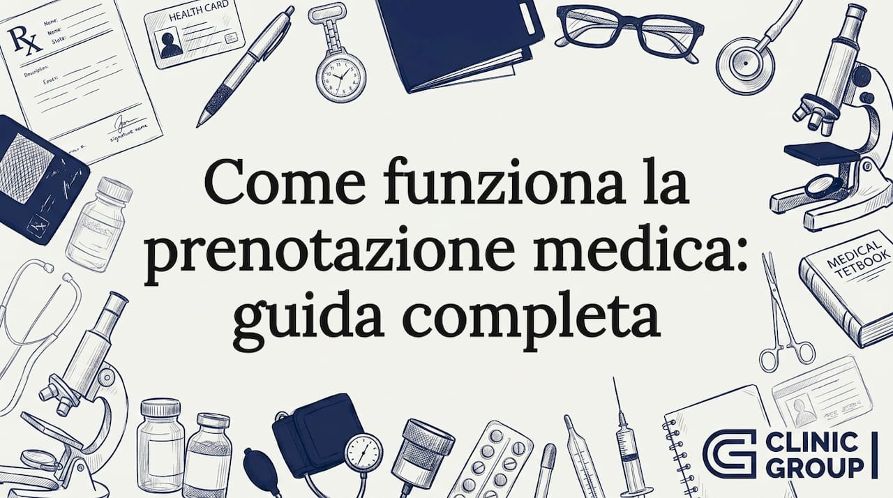 Cornice decorata con elementi legati alla medicina e spazio centrale libero
