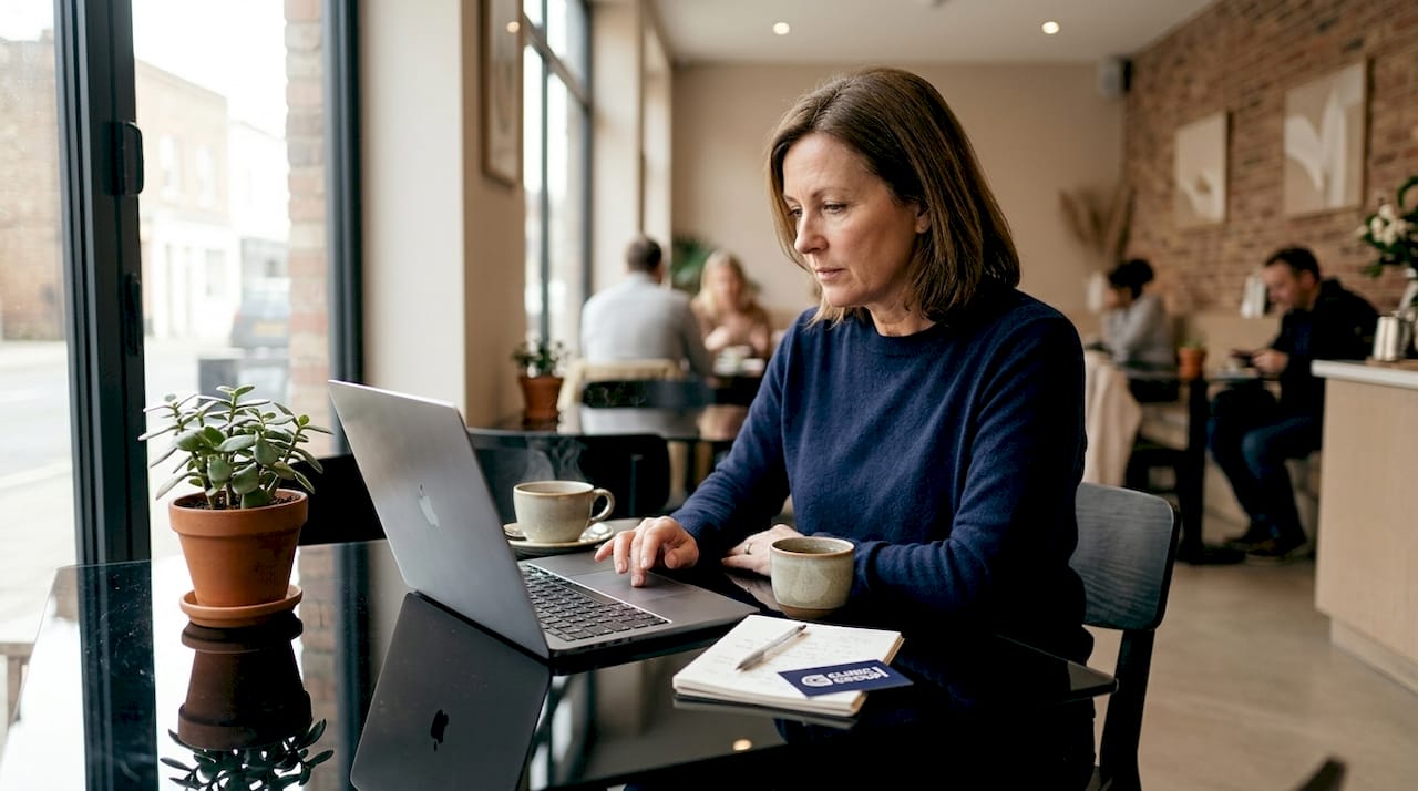 Patient browsing clinic reviews at home