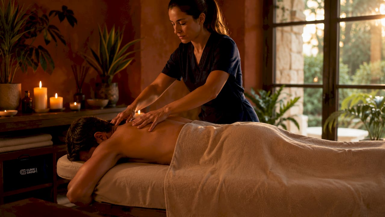 Un’esperta massaggiatrice si prende cura del benessere degli ospiti, regalando momenti di puro relax nella tranquilla atmosfera di una spa.
