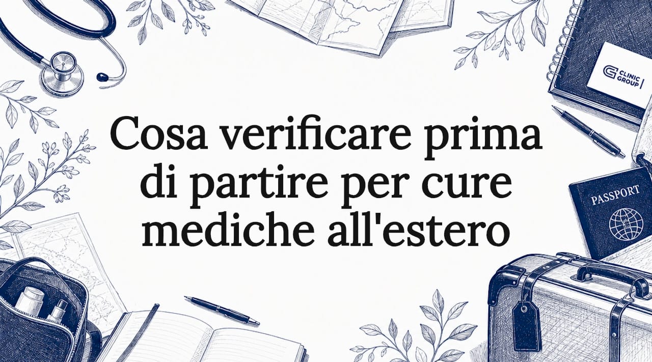 Illustrazione decorativa per l’articolo dedicato ai viaggi per motivi di salute