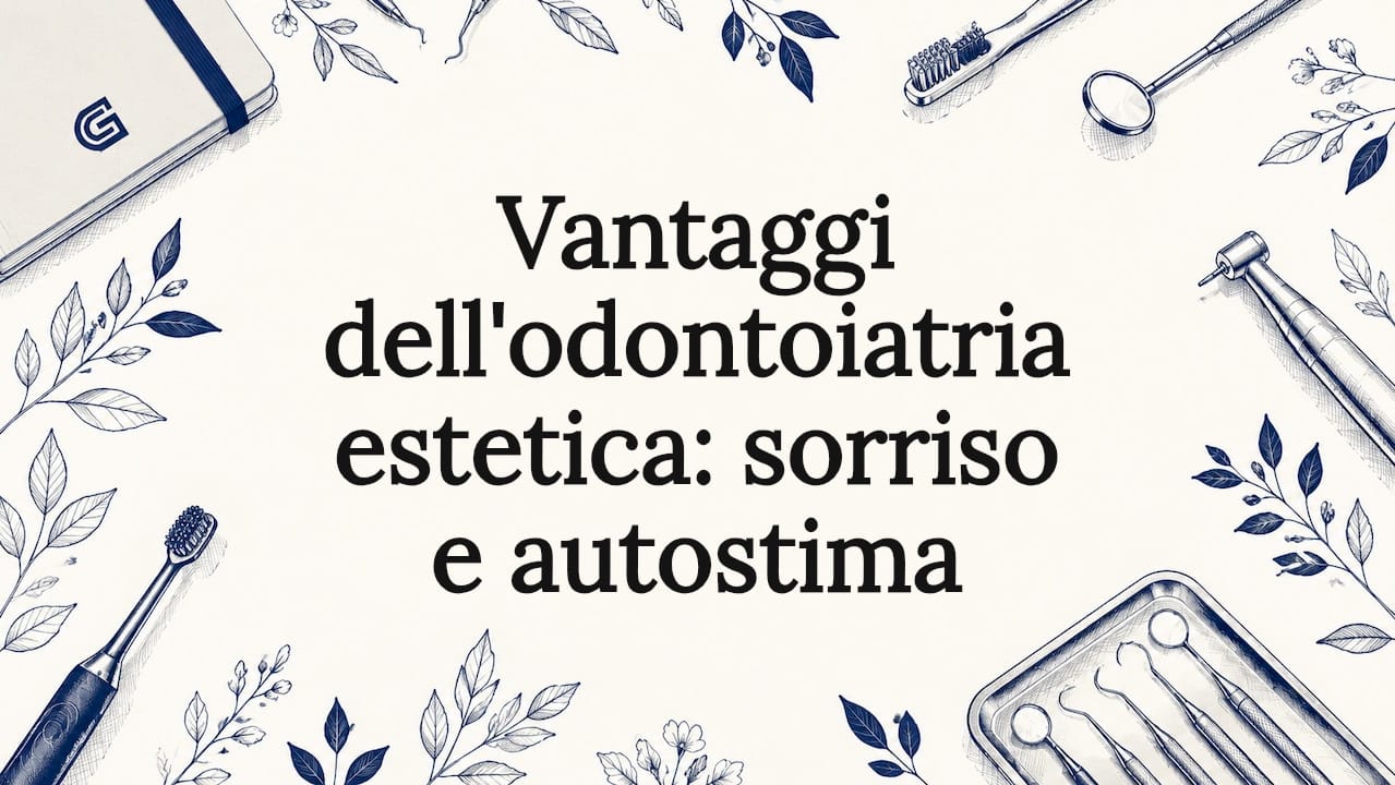 Illustrazione decorativa per il titolo, ispirata al mondo odontoiatrico