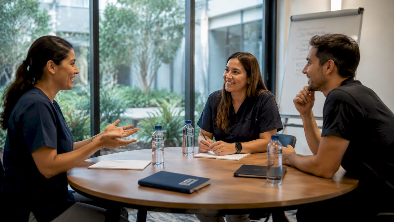 Hospital staff training on hospitality protocols