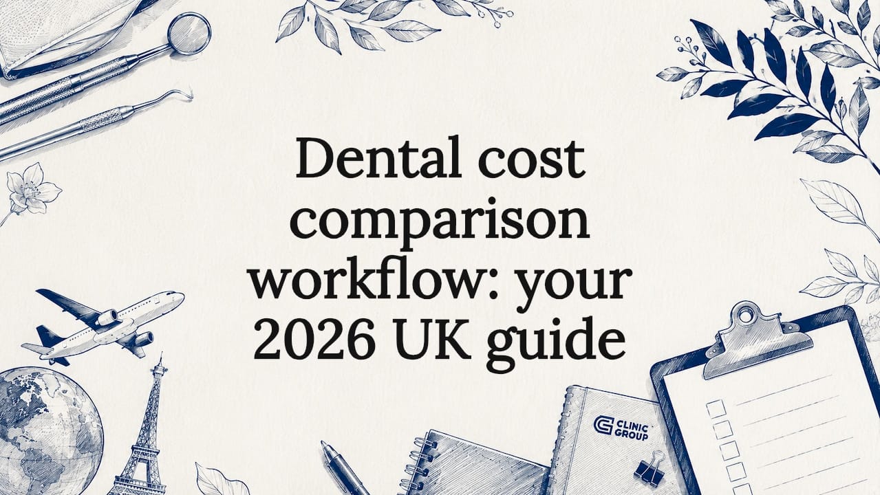 Decorative dental blog title card illustration