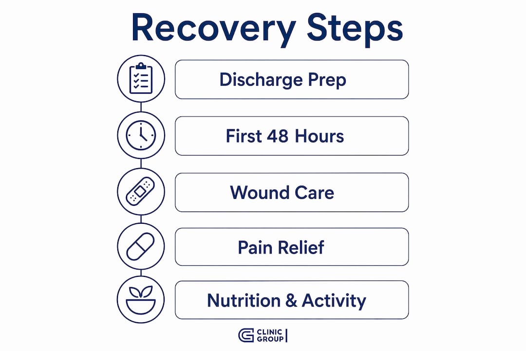 Infographic showing step-by-step recovery process