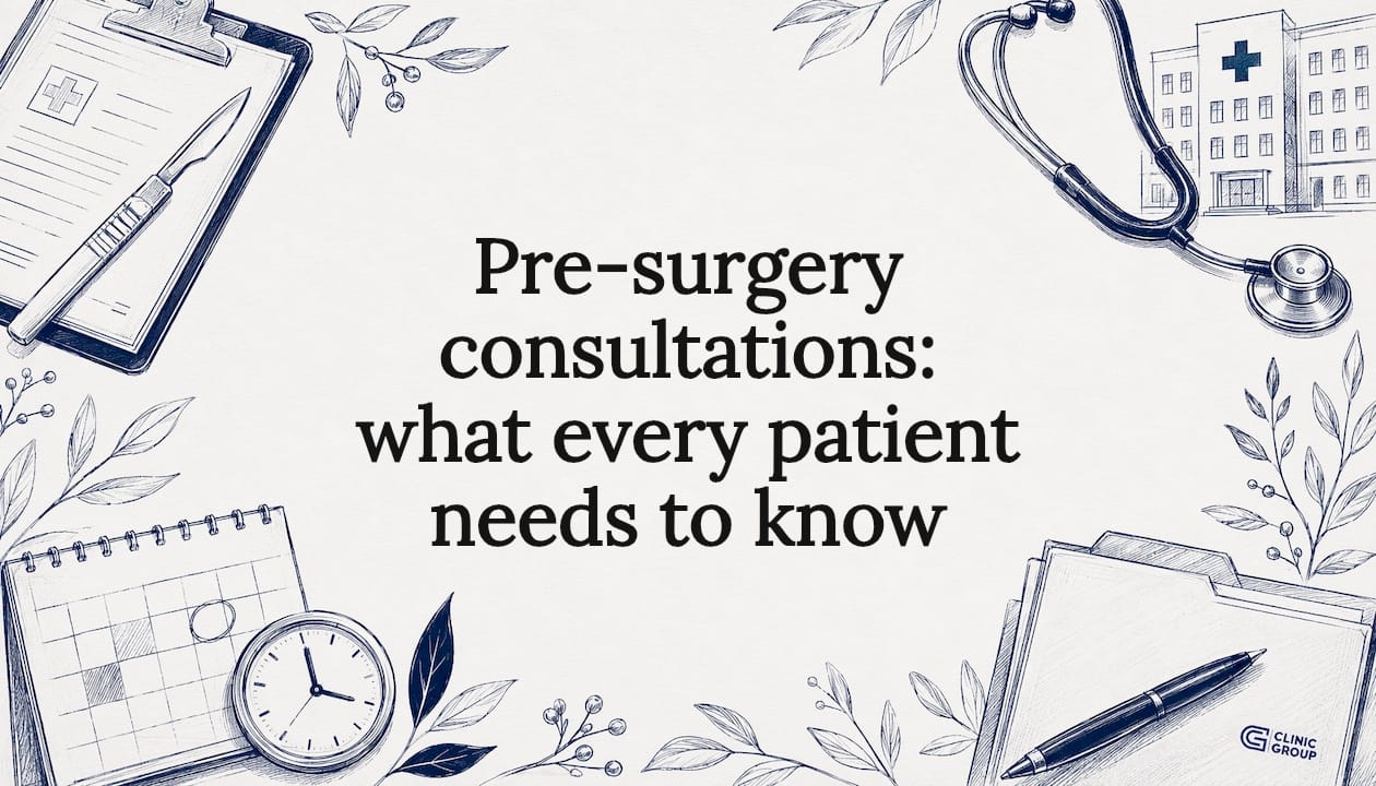 Decorative medical title card illustration