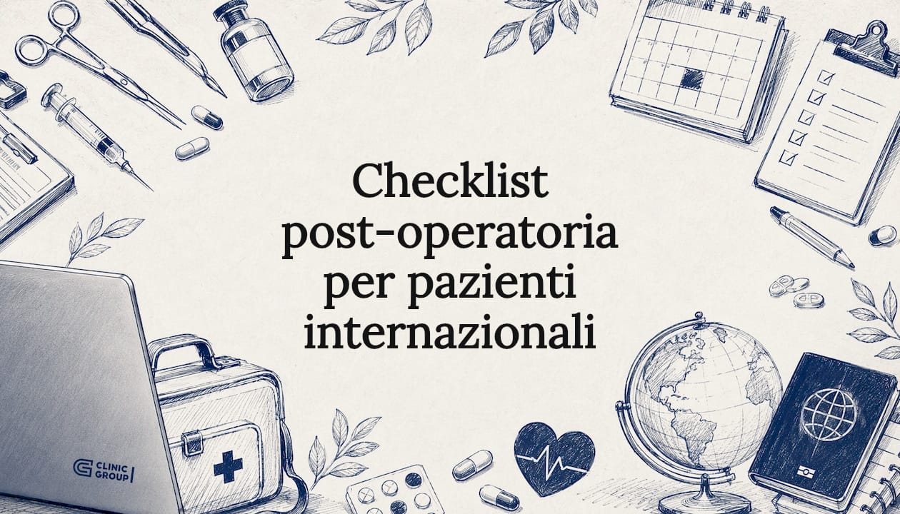 Illustrazione decorativa per la scheda del checklist post-operatorio