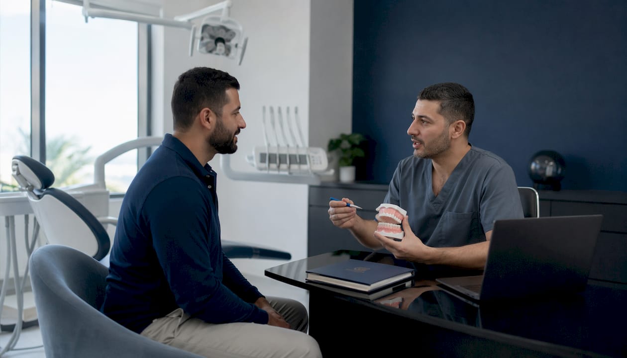 Dental consultation in modern clinical office