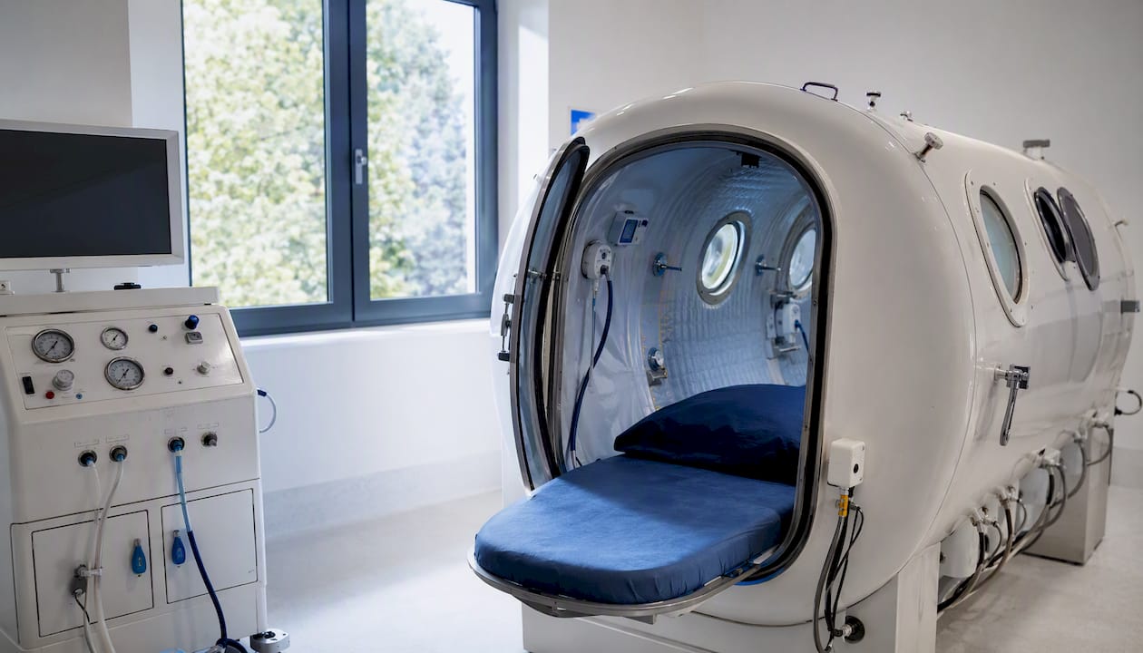 Modern hyperbaric oxygen chamber interior