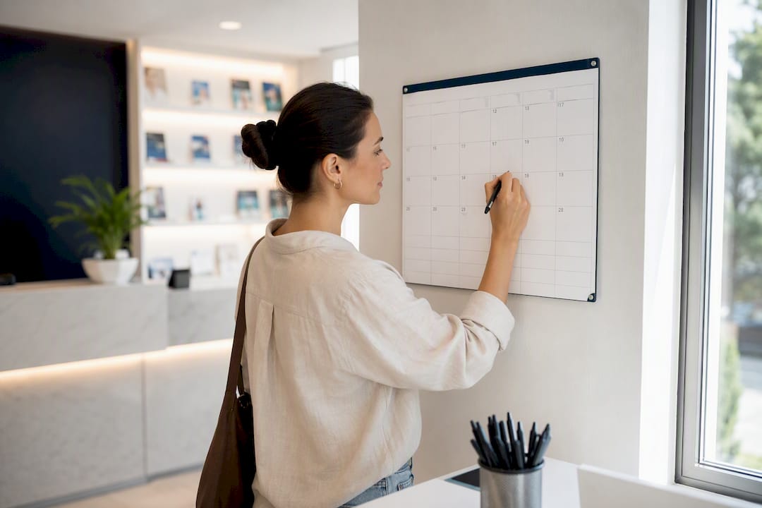 Patient marking refund deadlines on calendar