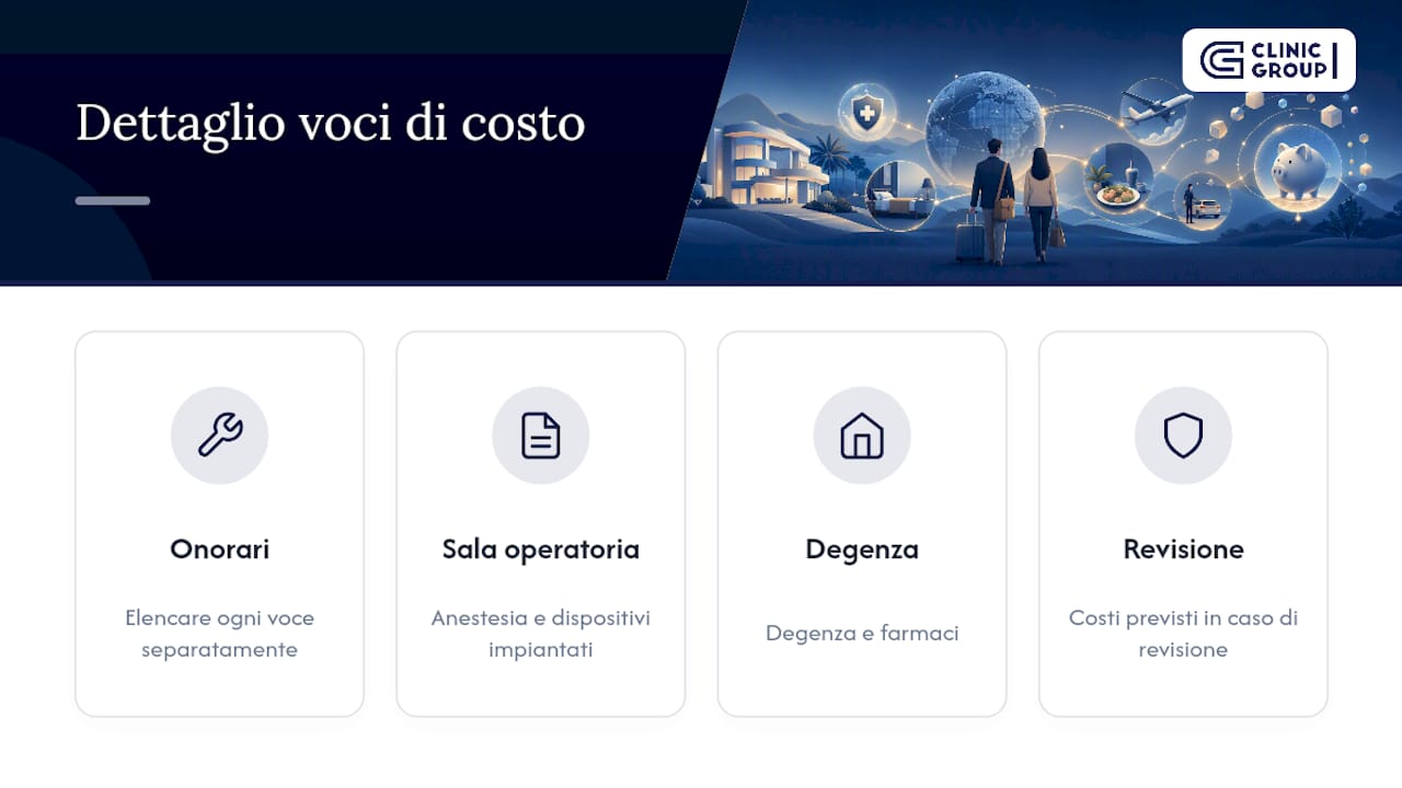 Schema delle principali voci che compongono il costo delle cure mediche