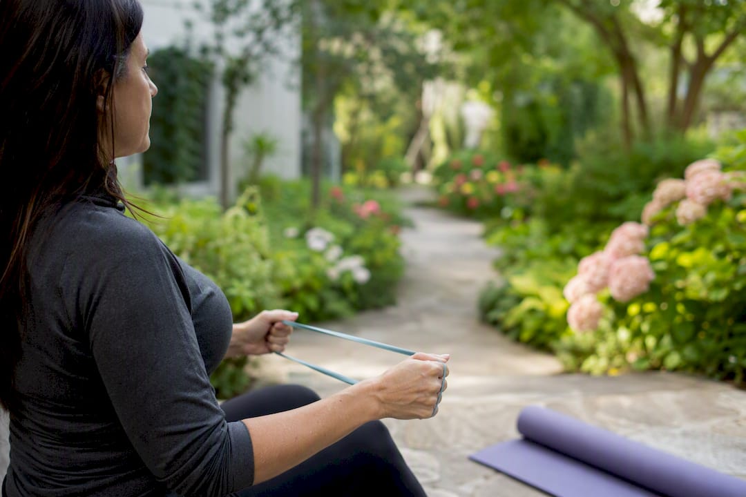 Hands stretching resistance band for light strength training