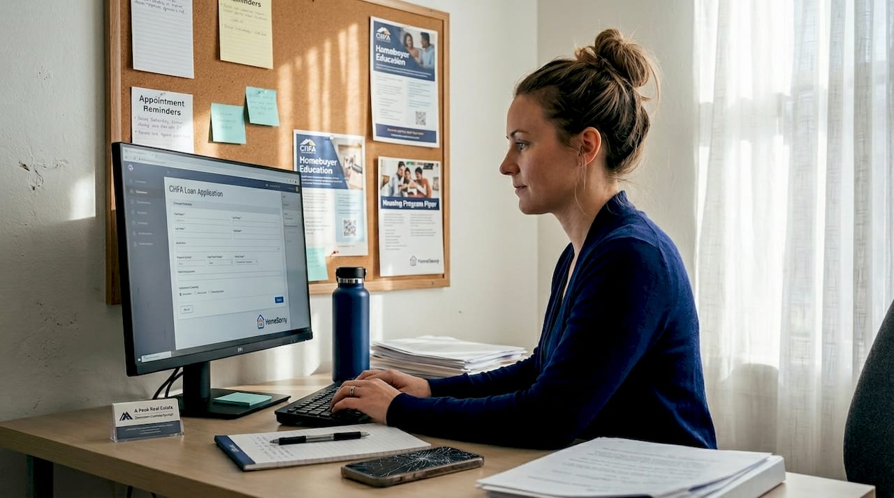 Woman applying for Colorado CHFA home loan