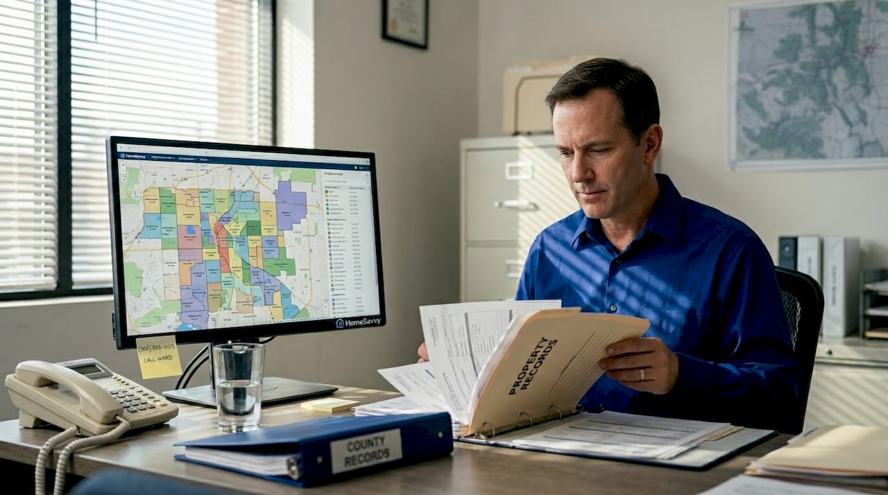 Colorado assessor reviewing property data and maps