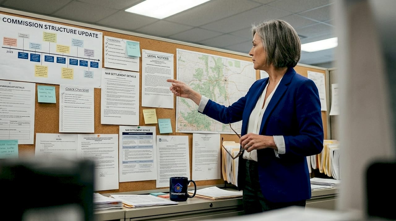 Agent explaining rebate changes on Colorado map