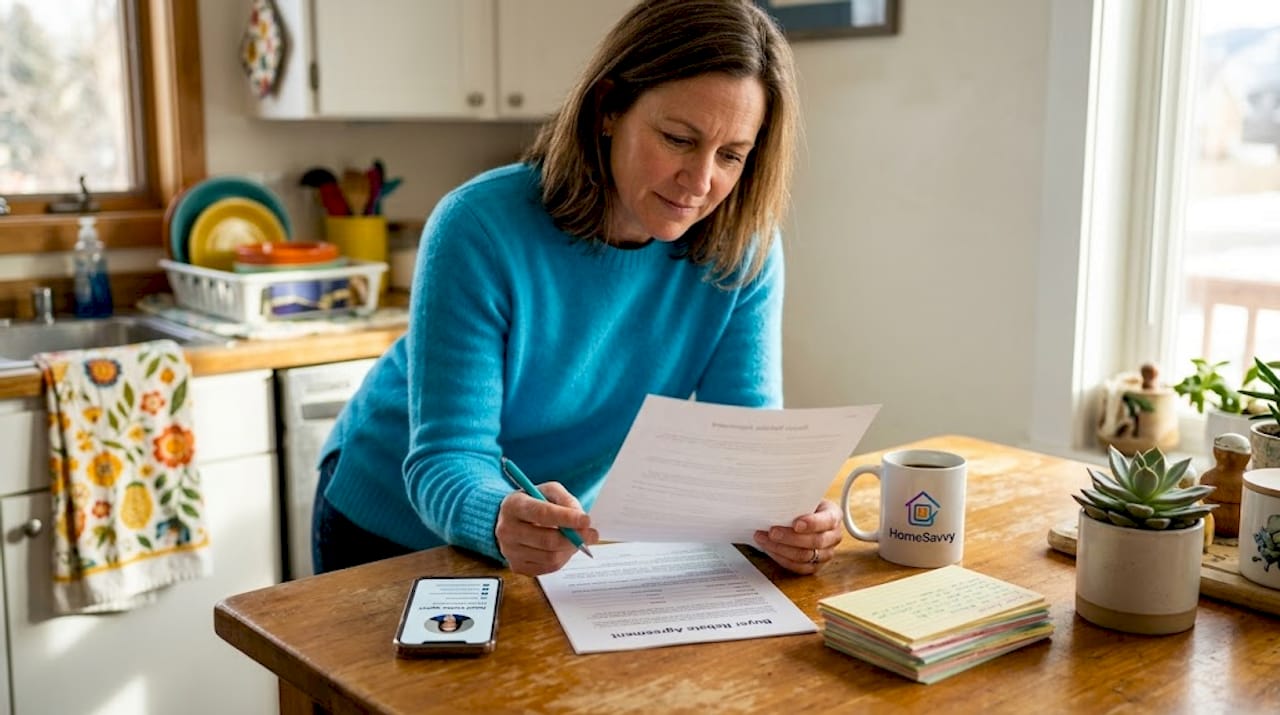 Seller reviewing real estate rebate agreement
