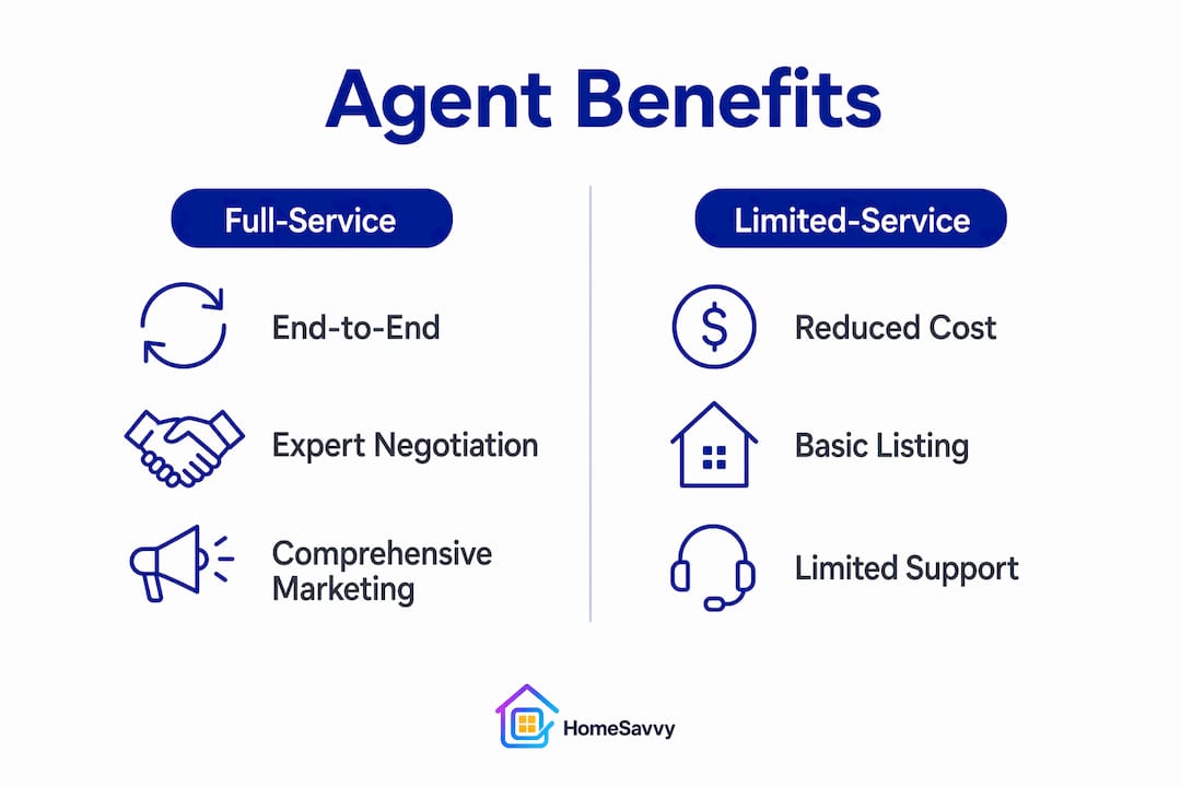 Infographic comparing full-service vs limited-service agents