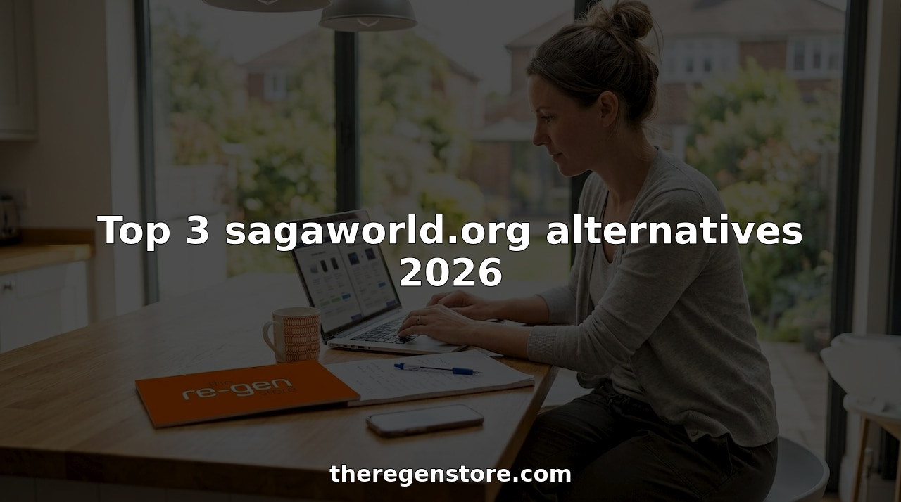 Woman comparing websites on laptop at dining table