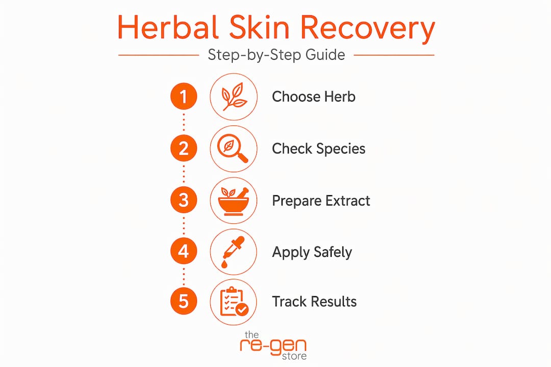 Infographic of herbal skin support steps