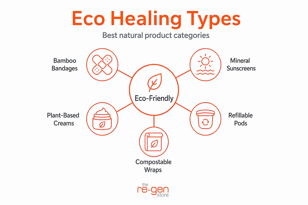 Infographic of eco-friendly healing product types