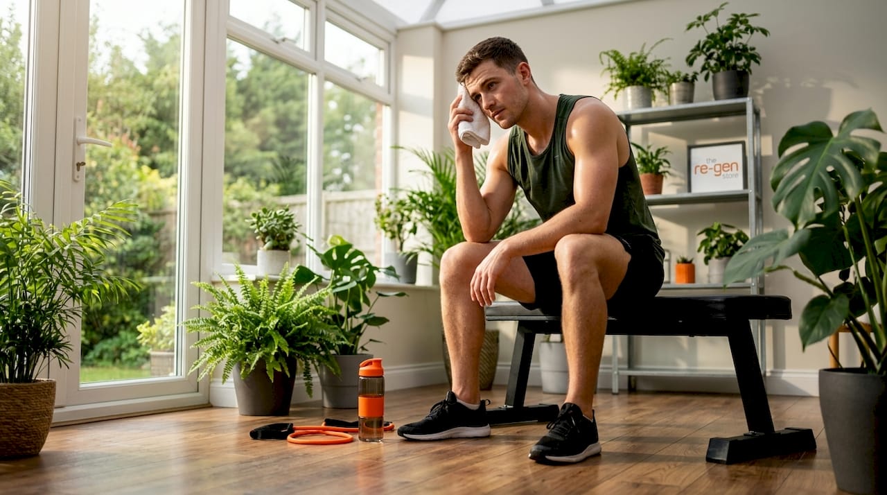 Person resting after exercise for muscle healing