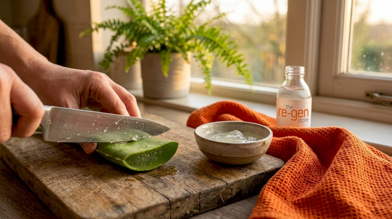 Preparing fresh aloe vera gel for wound care