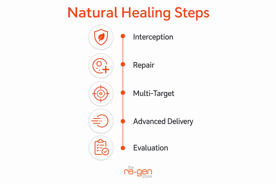Infographic showing natural healing steps in skincare